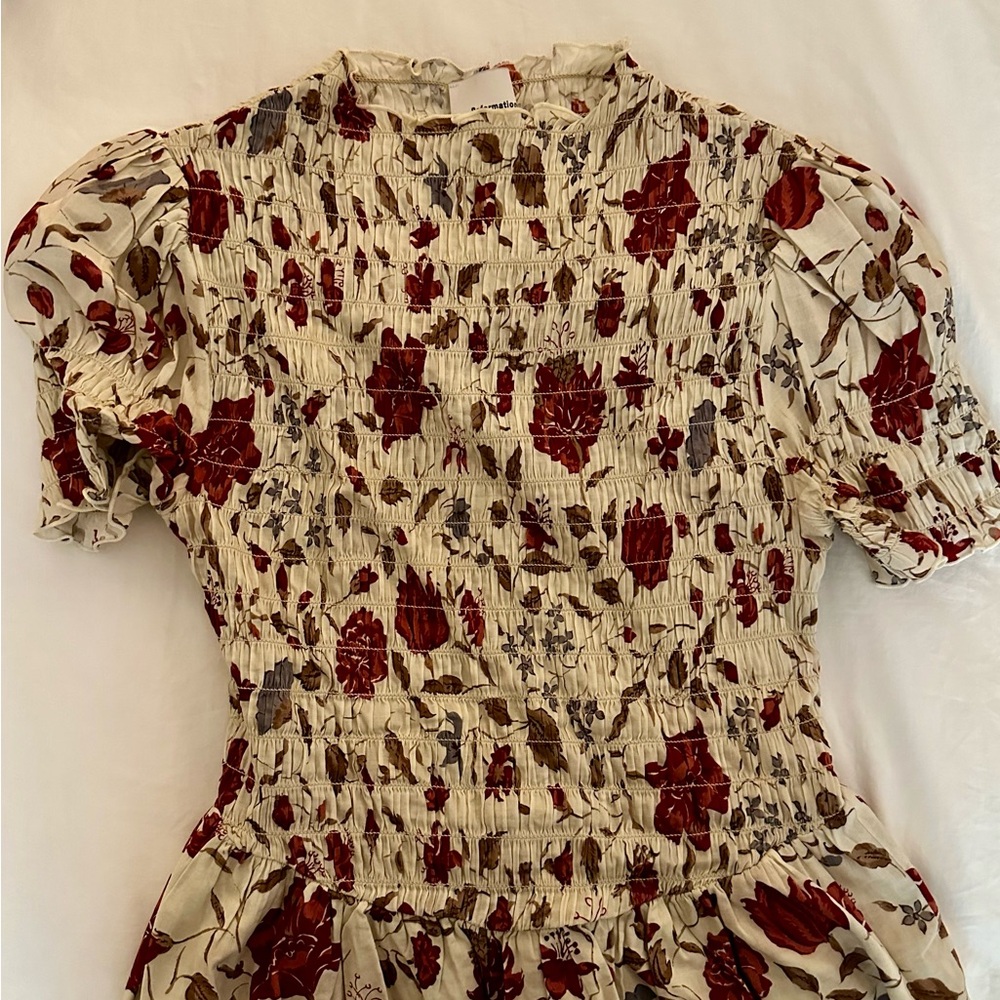 Reformation Cream and Red Floral Blouse - Picture 4 of 7